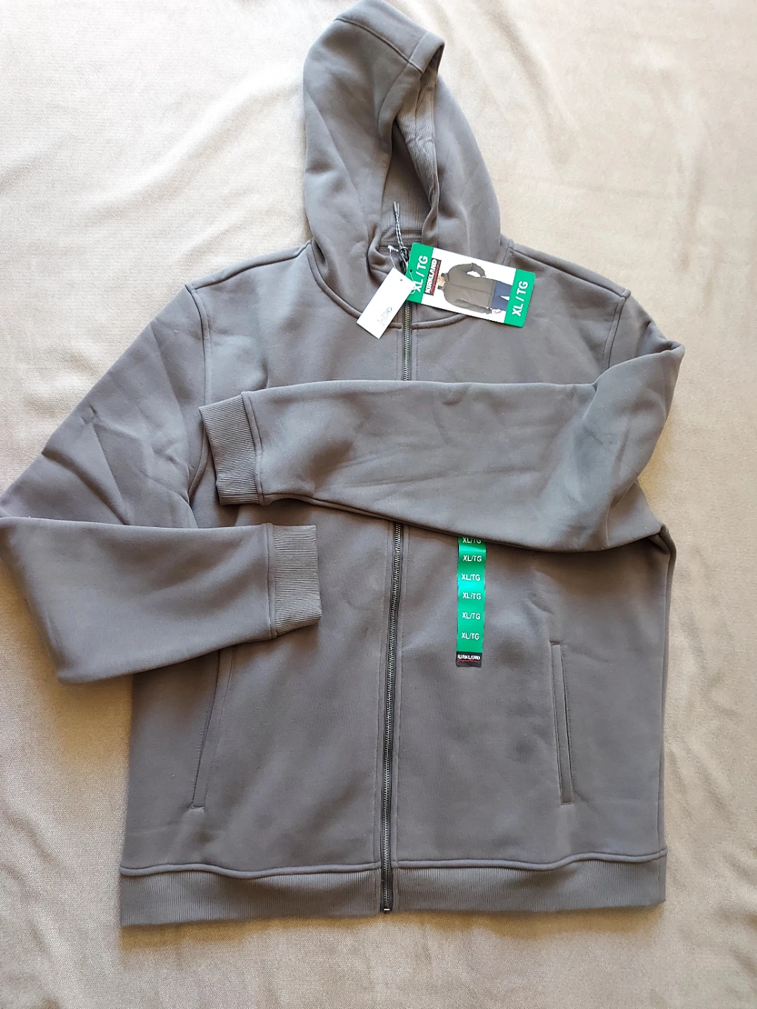 Very warm and thick Kirkland Signature XL grey zip up hoodie