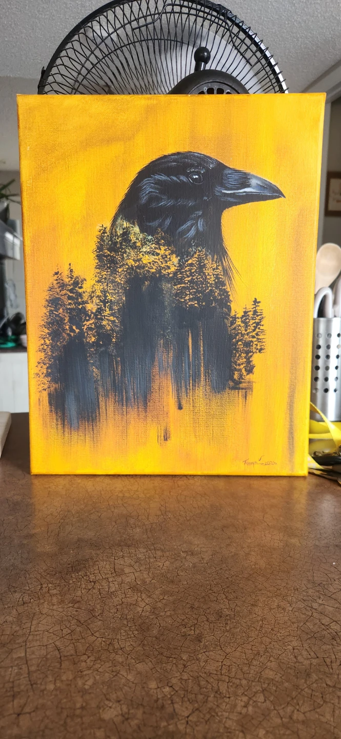 Soul of the woods ... Raven painting - photo 2