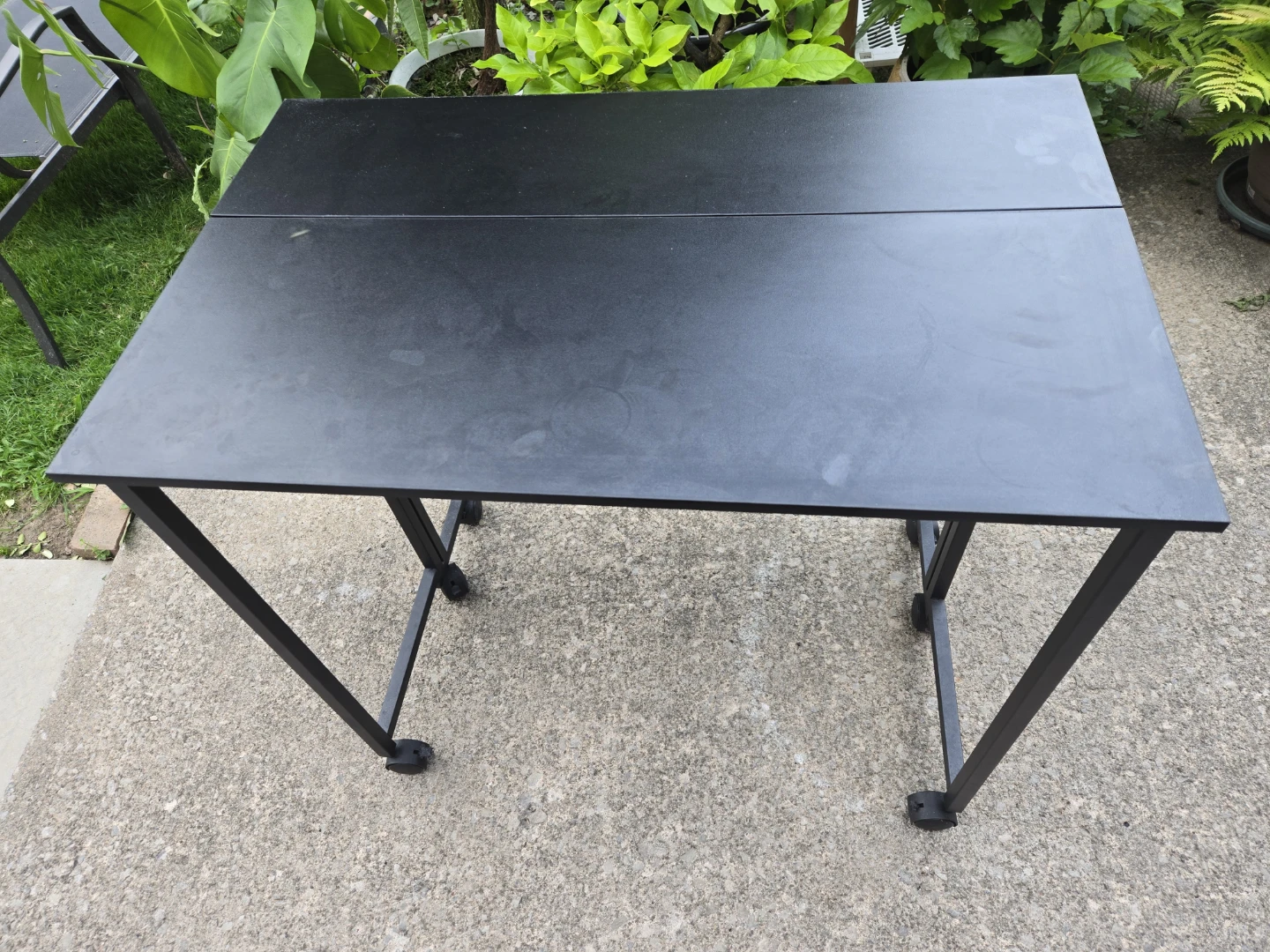 Black Drop-Leaf Table with Wheels - photo 2