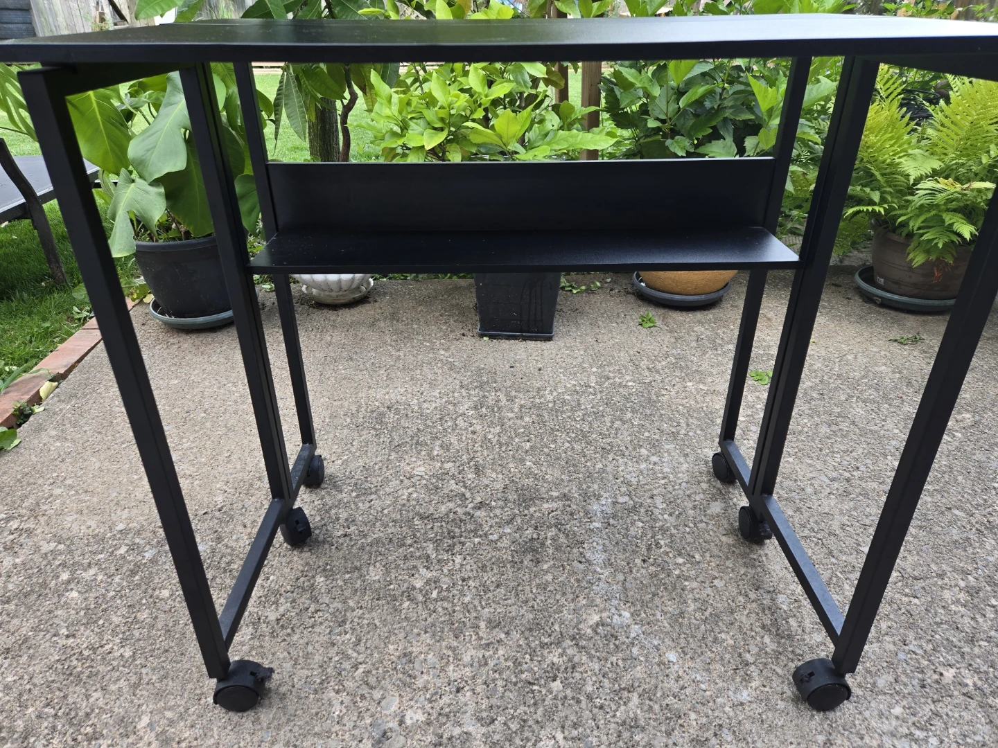 Black Drop-Leaf Table with Wheels - photo 4