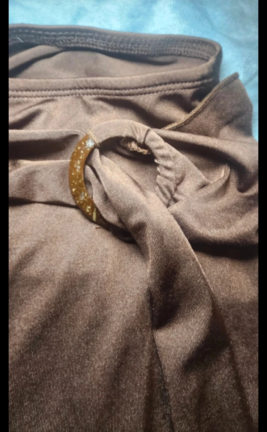 Brown Maxi Skirt with Ring Detail - photo 3