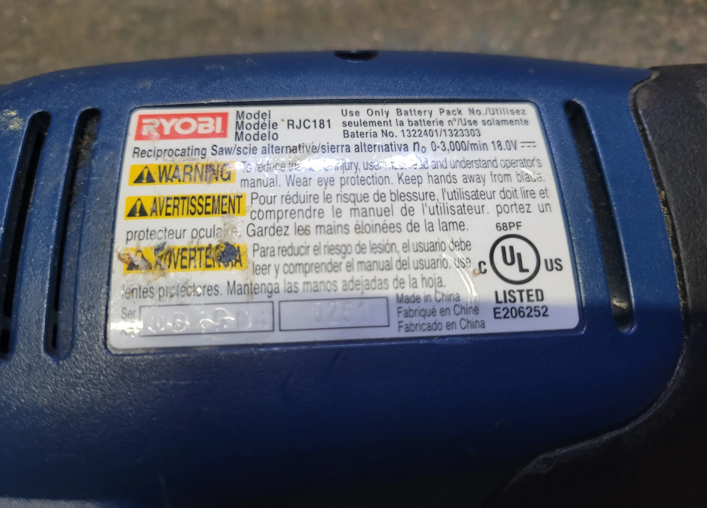 TOOL ONLY!! Ryobi 18V Reciprocating Saw RJC181 - photo 3