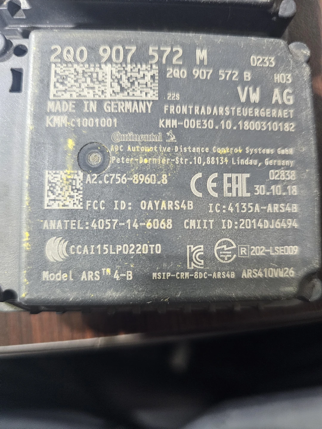 Selling cruise control radar for 2018 to 2021 vw tiguan - photo 2