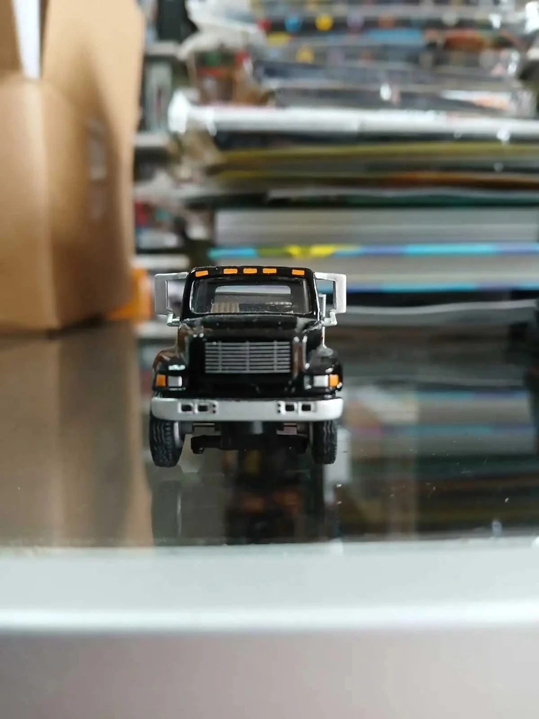 Diecast Black Flatbed Truck
