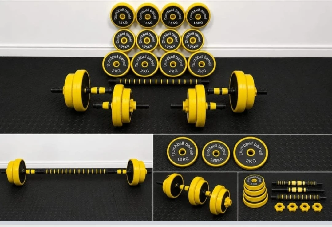 Adjustable Dumbbell Set with 4 x 1.5kg Plates - Yellow