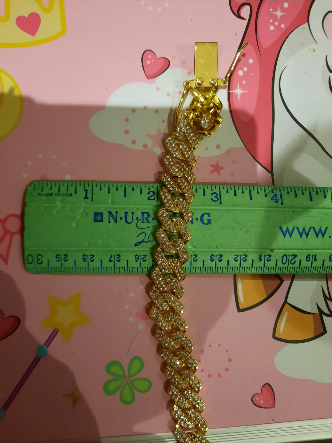 Gold-tone Iced Out Cuban Link Bracelet - photo 4