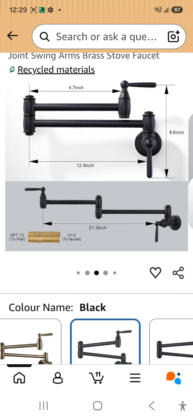ARCORA Black Modern Pot Filler Faucet - photo 3
