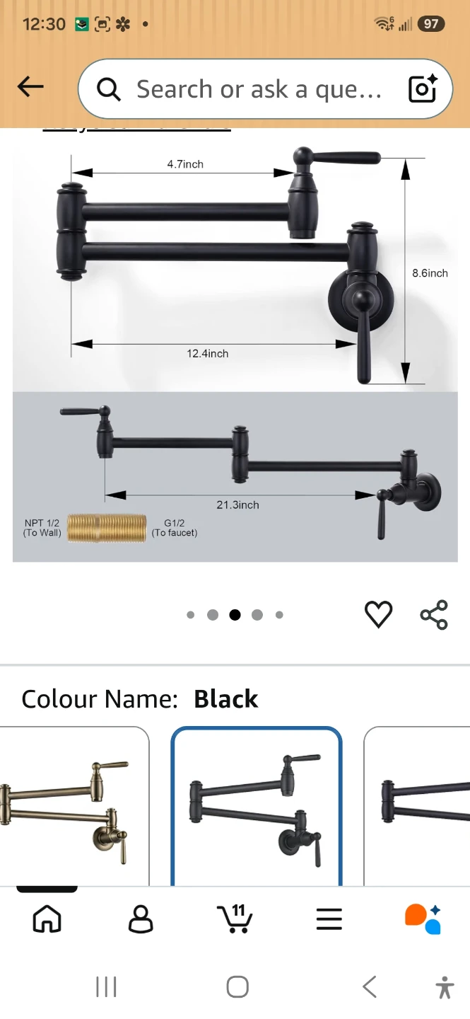 ARCORA Black Modern Pot Filler Faucet - photo 4