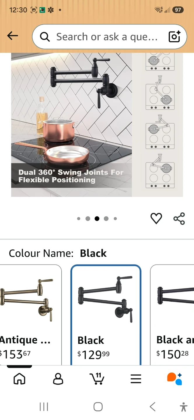 ARCORA Black Modern Pot Filler Faucet - photo 5