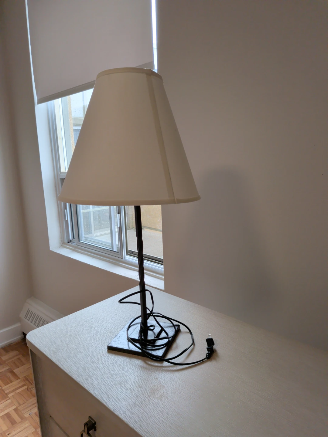 Table Lamp with White Shade