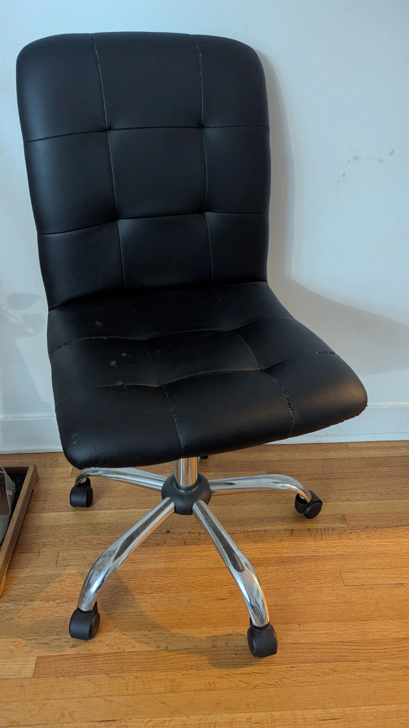 Black Faux Leather Office Chair