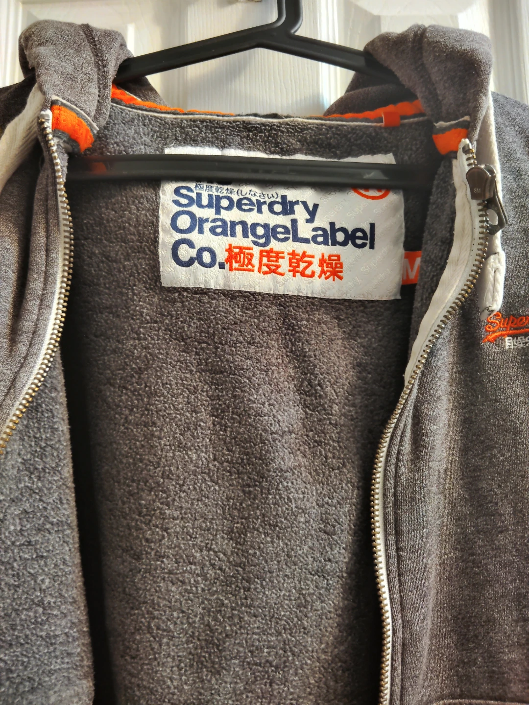 Superdry Orange Label Fleece-Lined Zip Hoodie - Size Medium - photo 3
