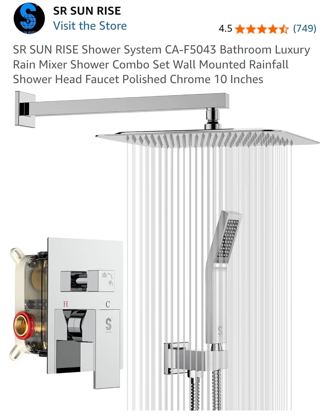 SR SUN RISE Rainfall Shower System