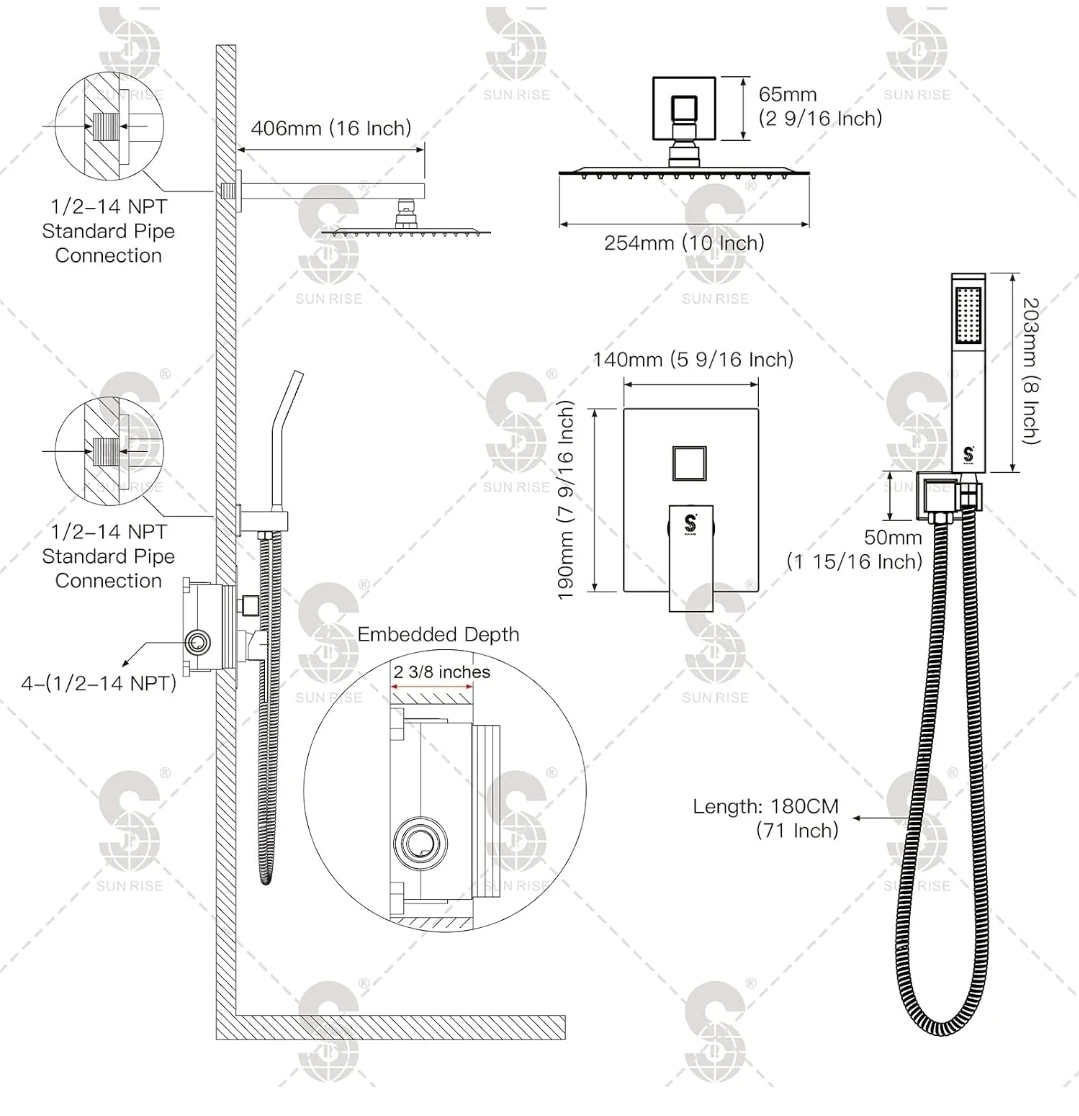 SR SUN RISE Rainfall Shower System - photo 3