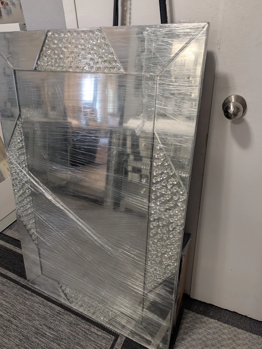 Decorative Wall Mirror with Crystal Accents - photo 2