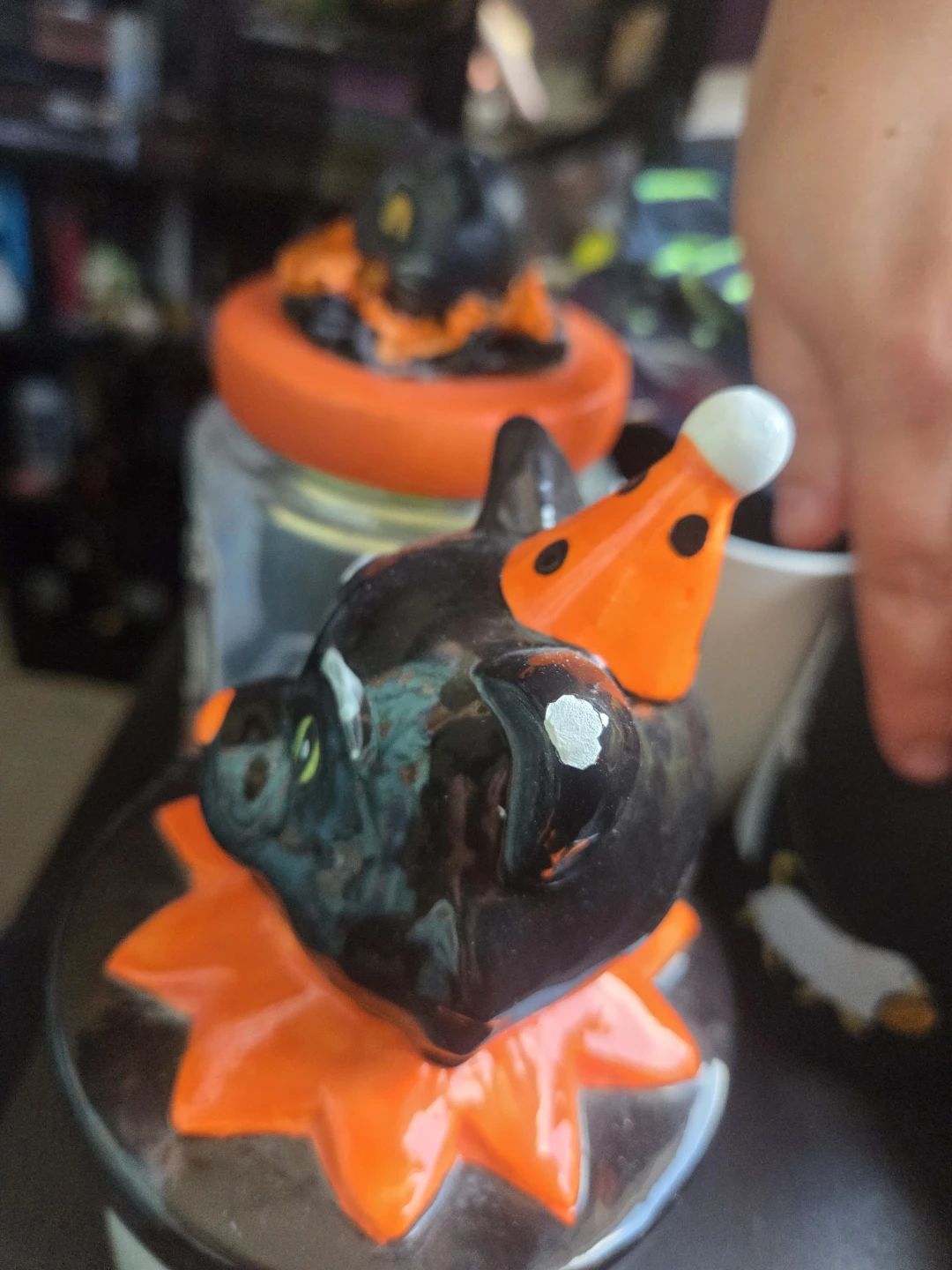 Halloween Black Cat Jar and Treat Box