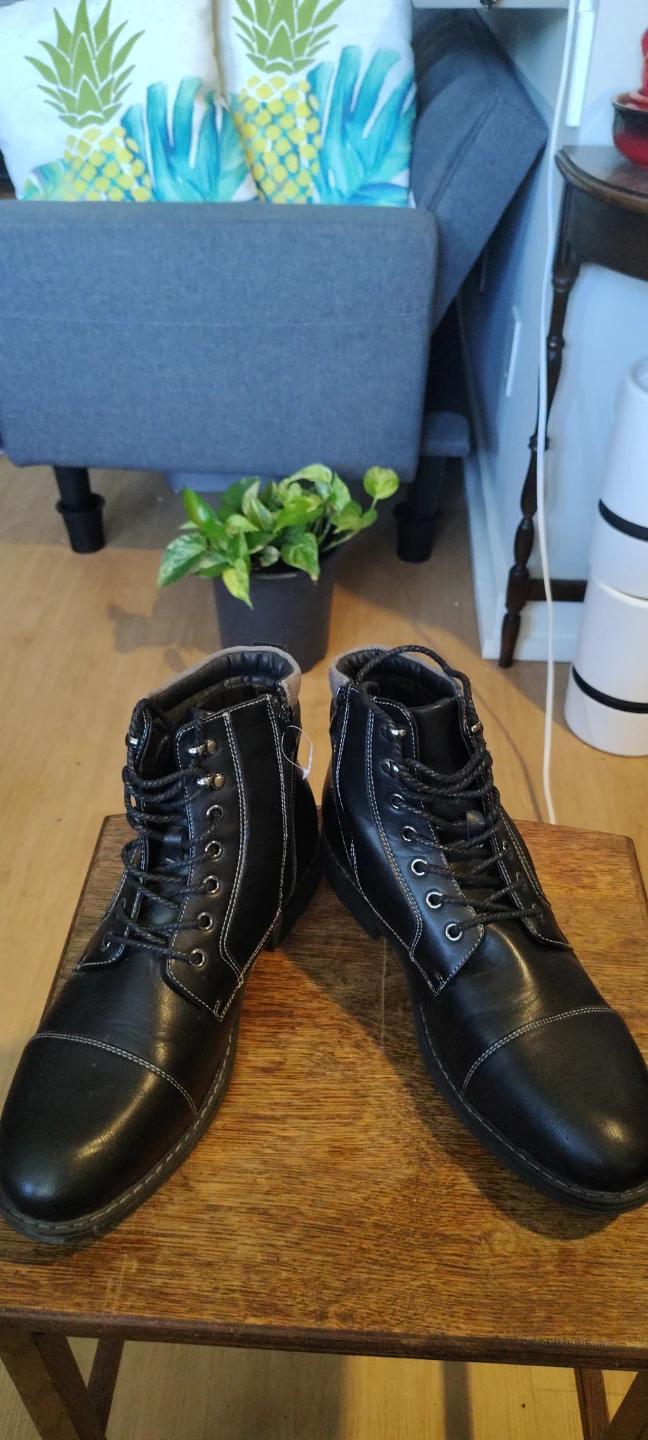 Black Men's Lace-up Ankle Boots - photo 3