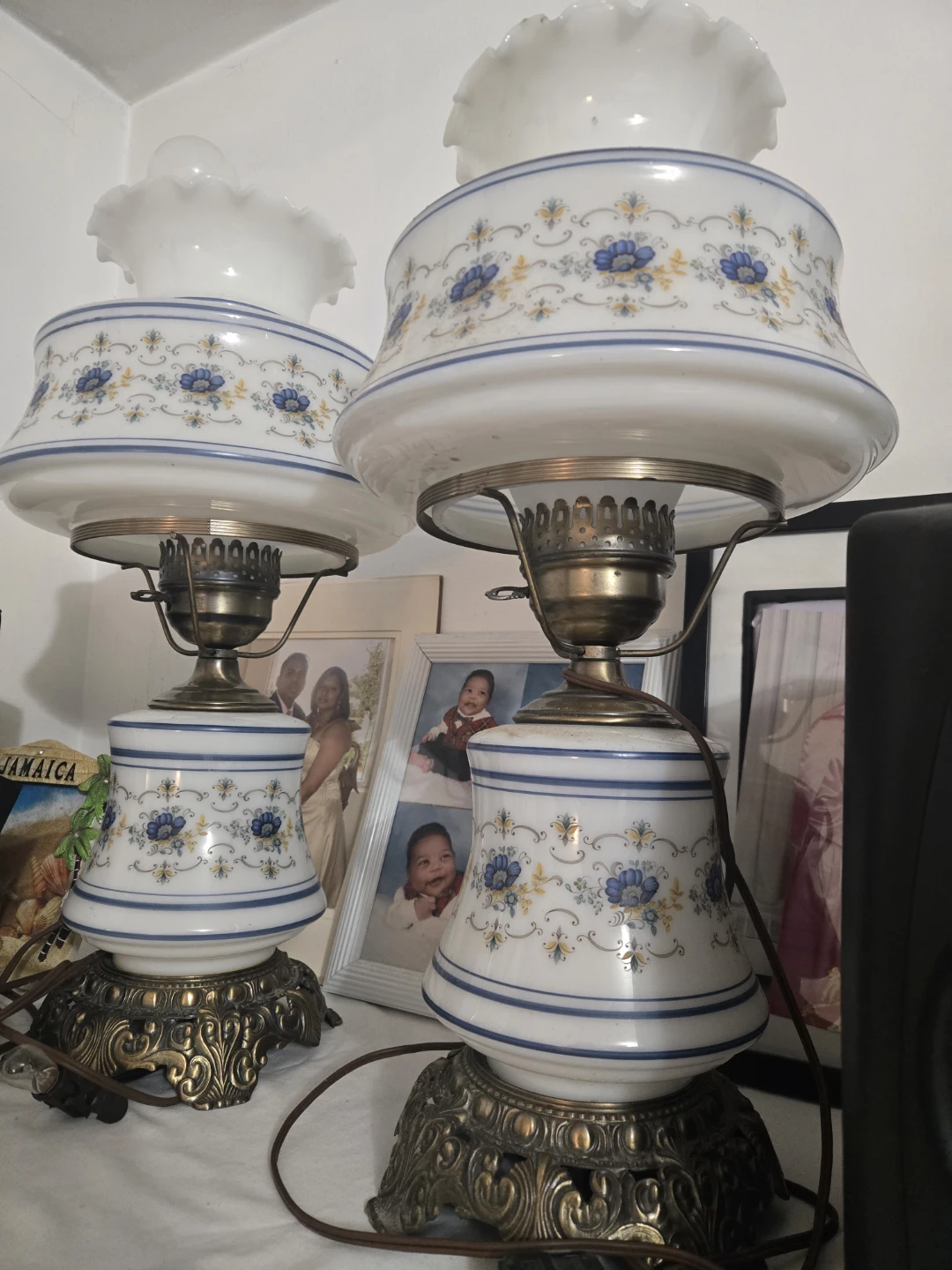 Vintage Floral Table Lamps (Pair) - photo 2