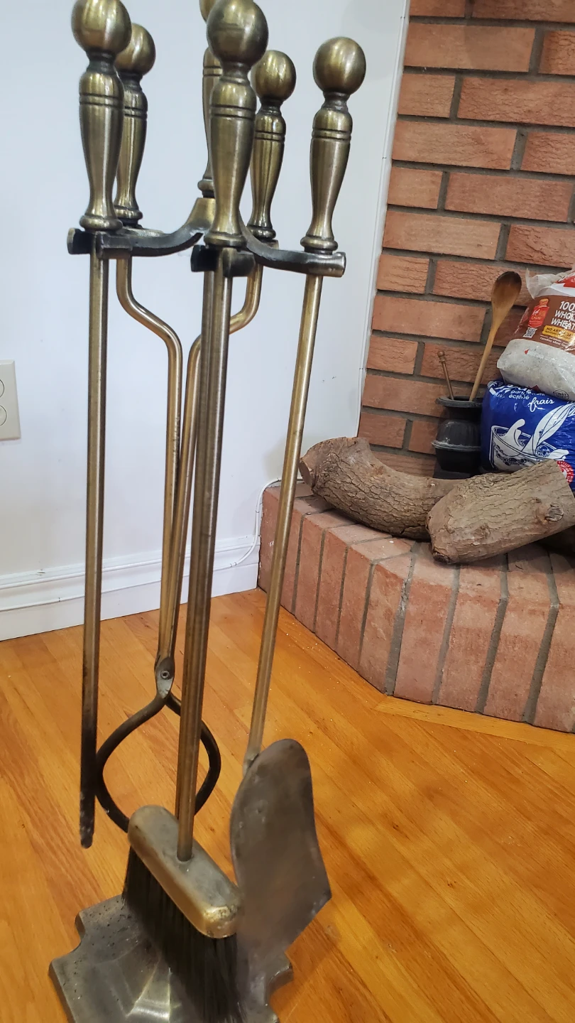 Brass Fireplace Tool Set - photo 4