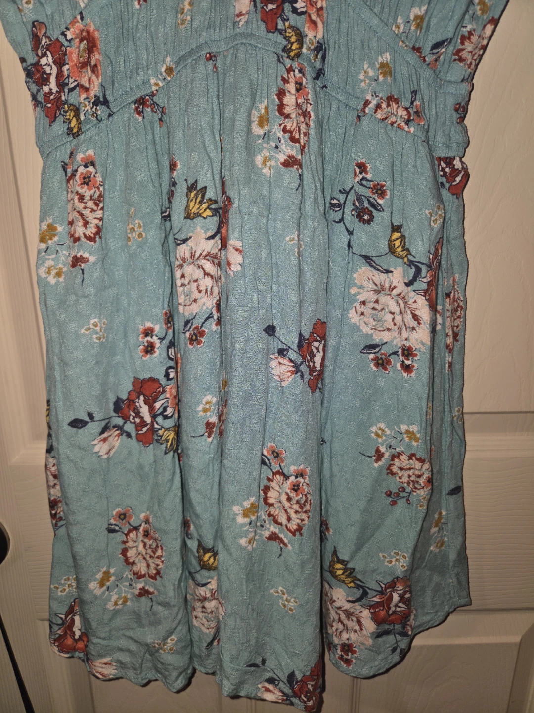 Maurices Blue Floral V-Neck Dress Size S - photo 3