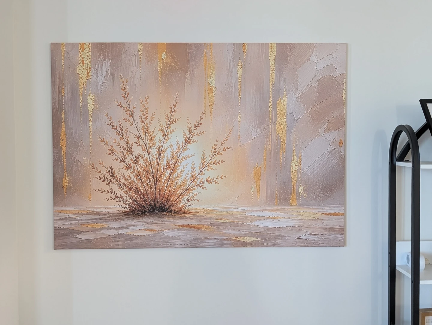 Abstract gold leaf canvas wall art - photo 4