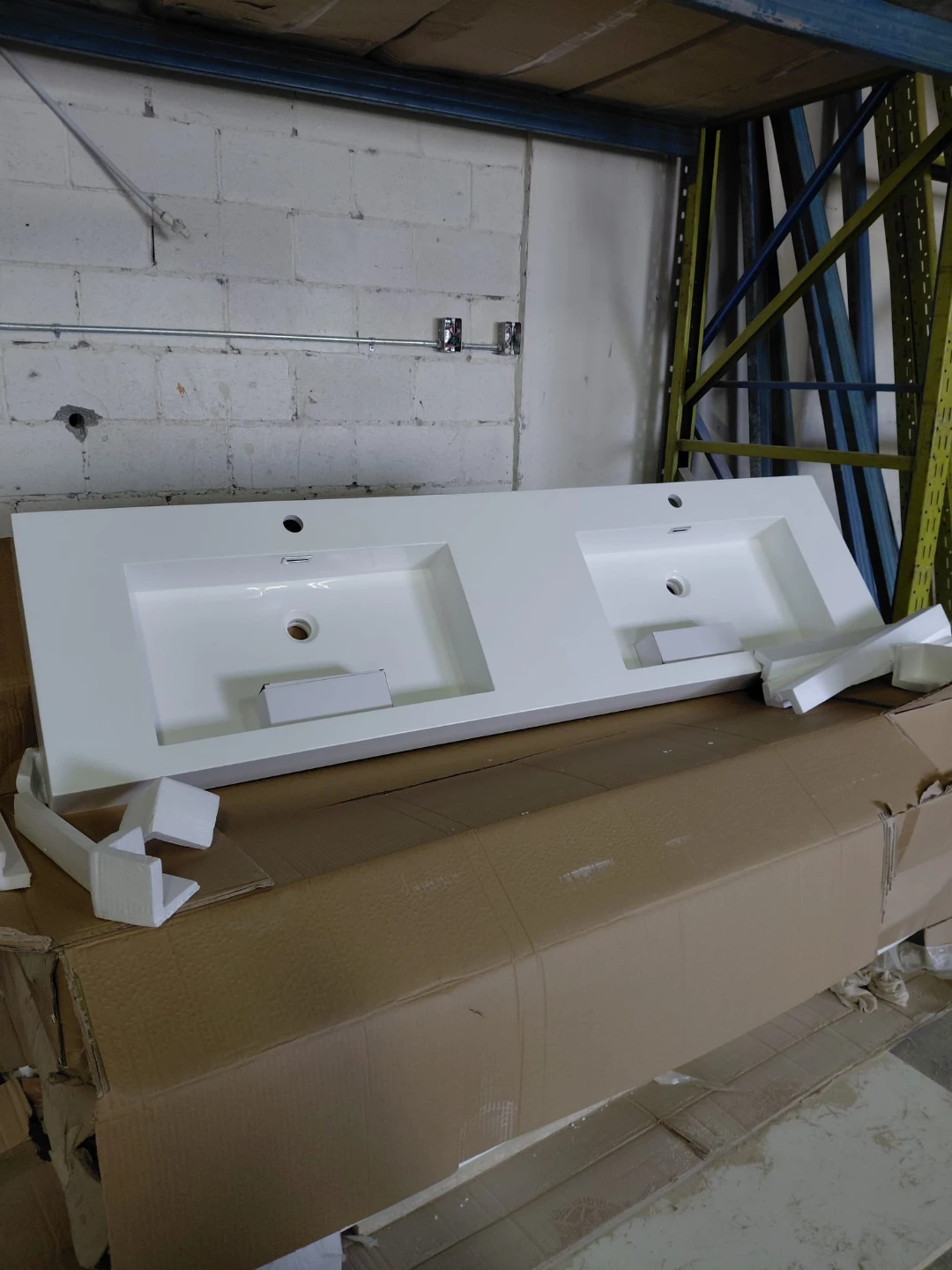 White Double Sink Vanity Top