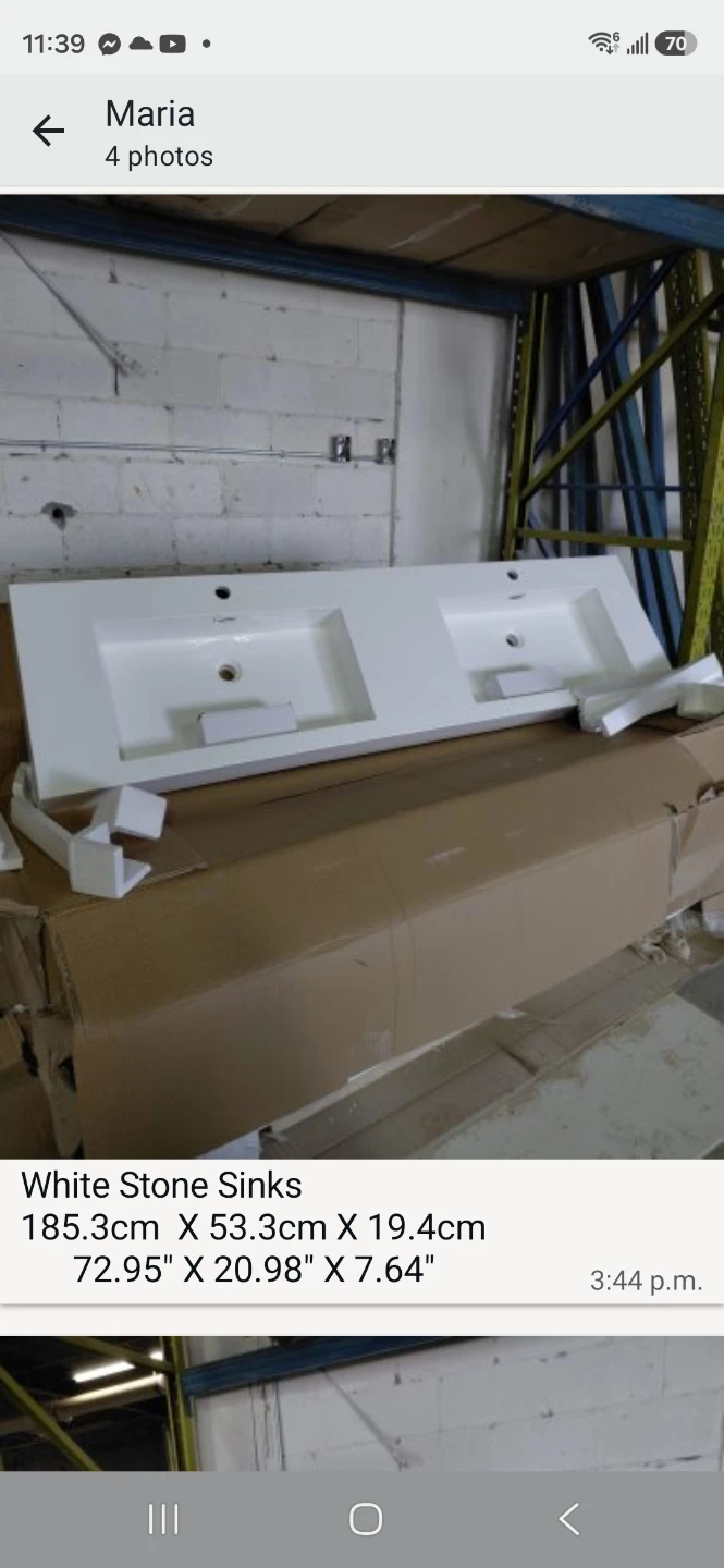 White Double Sink Vanity Top - photo 4