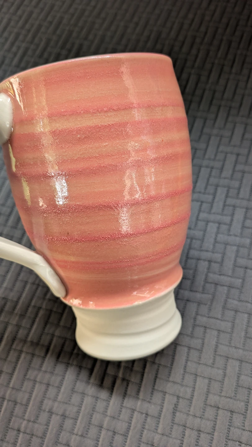 Handmade Ceramic Mug - Pink Swirl Design - photo 3