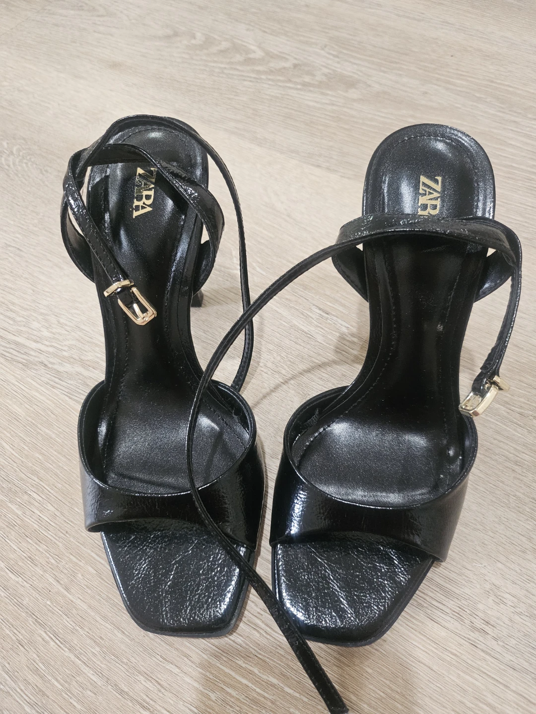 Zara Black Patent Leather Heels