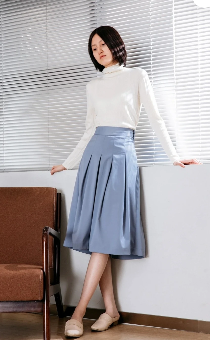 ELROI PENIEL Pleated Midi Skirt M