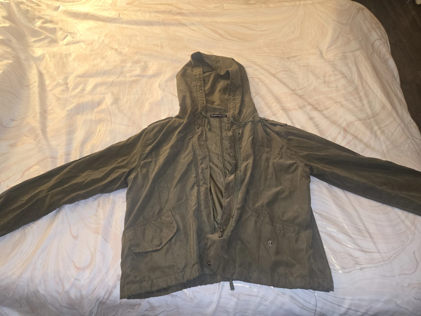 Brandy Melville Olive Green Hooded Jacket