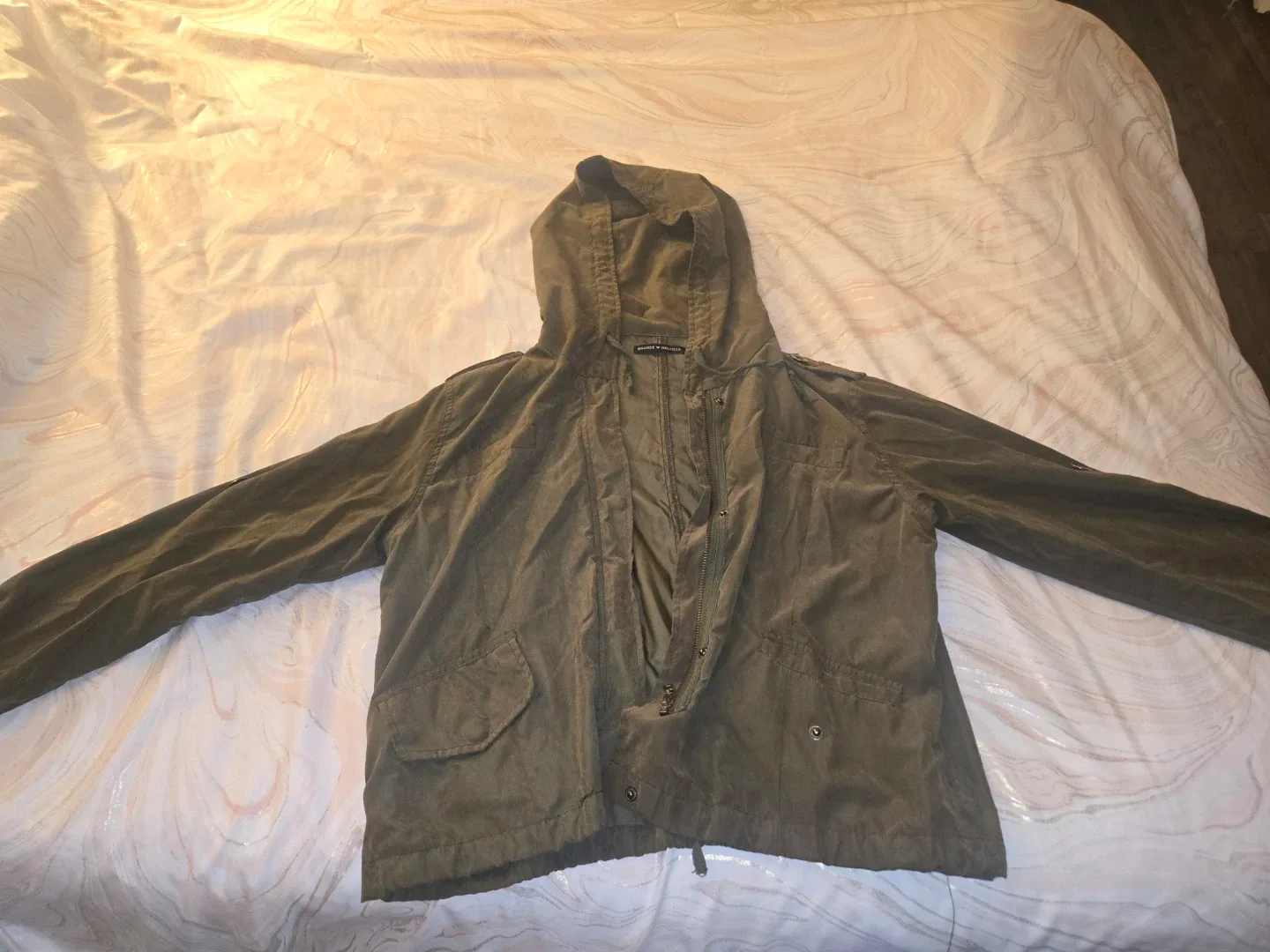 Brandy Melville Olive Green Hooded Jacket