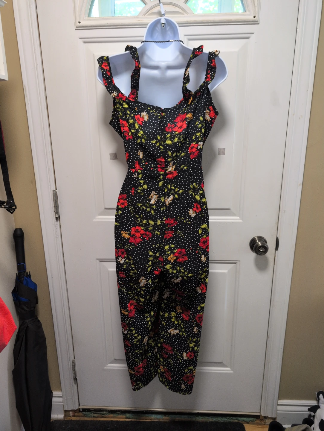 Black floral and polka dot jumpsuit - photo 4