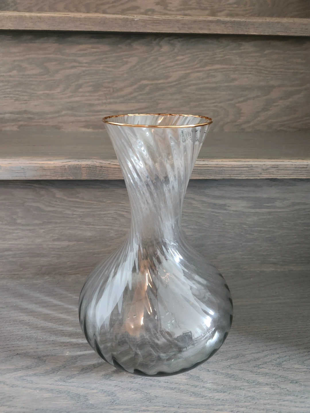 Glass Vase with Gold Rim