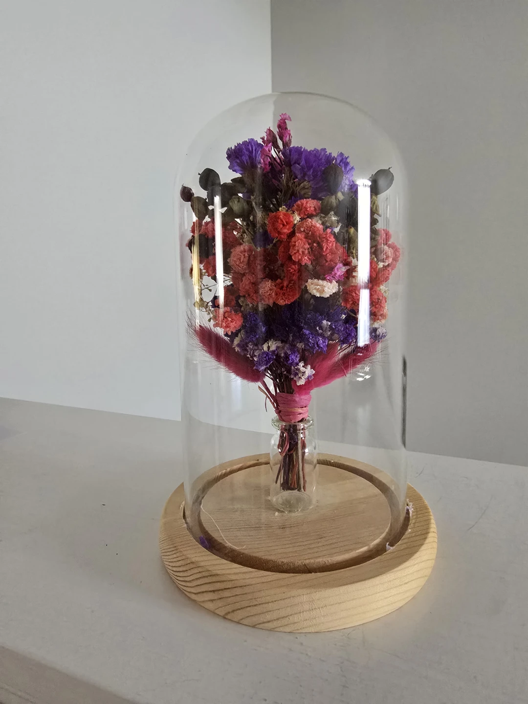 Dried Flower Arrangement in Glass Dome - photo 4