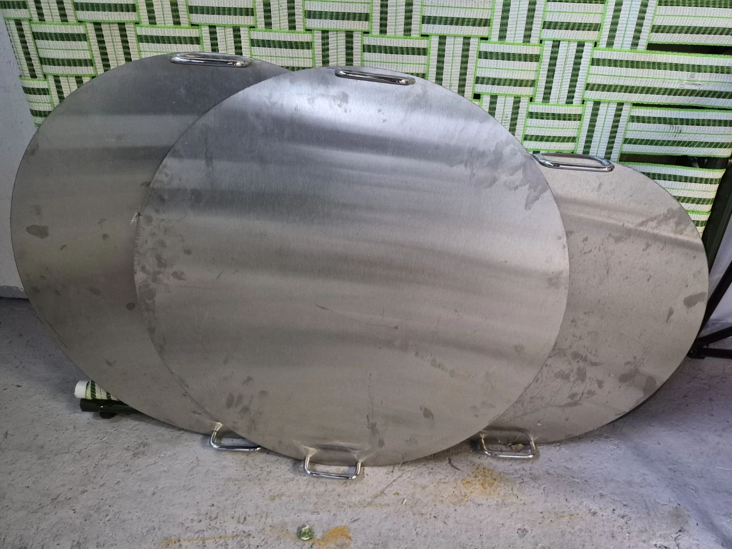 Set of 3 Round Stainless Steel Griddle Plates