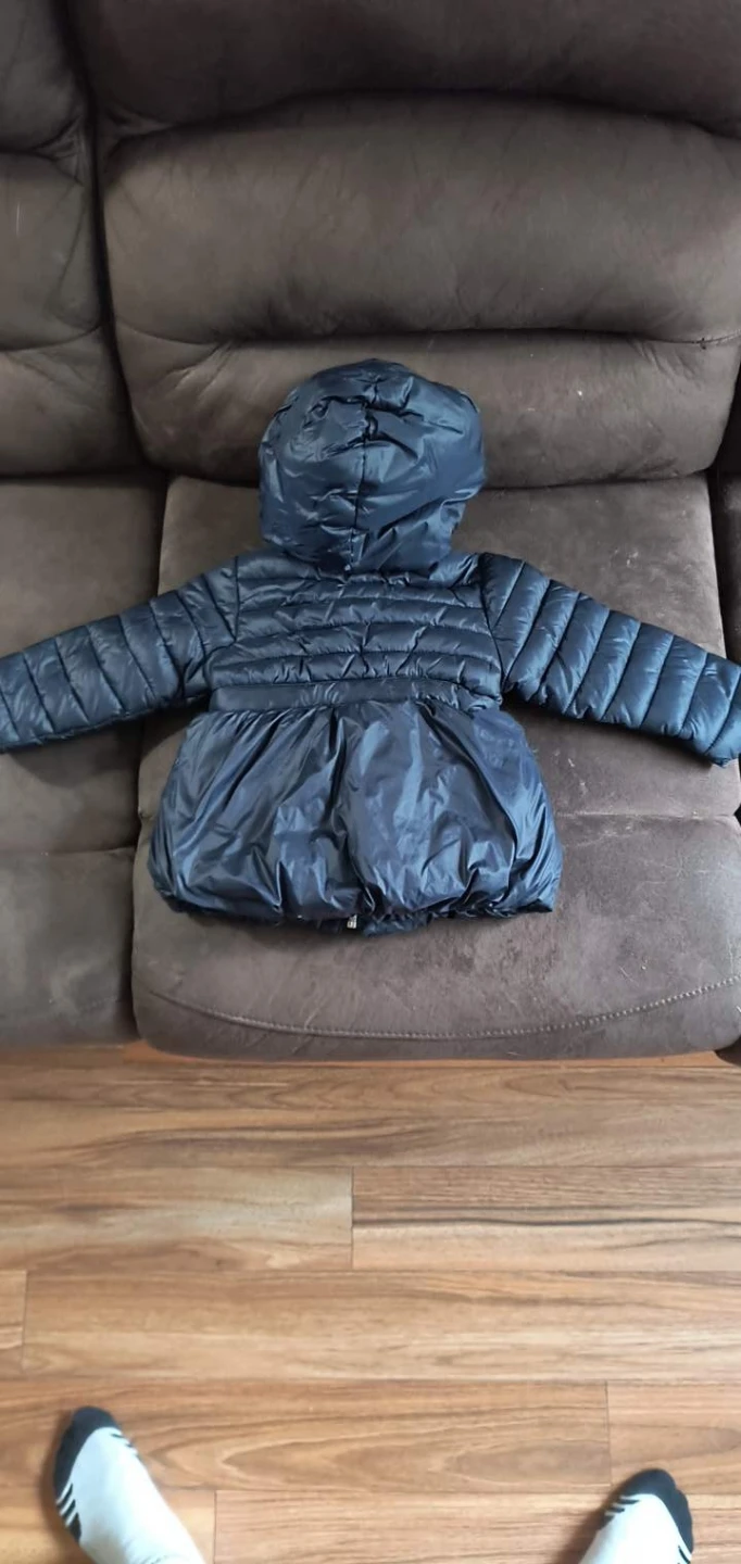 Navy Puffer Jacket with Bow Detail - photo 2