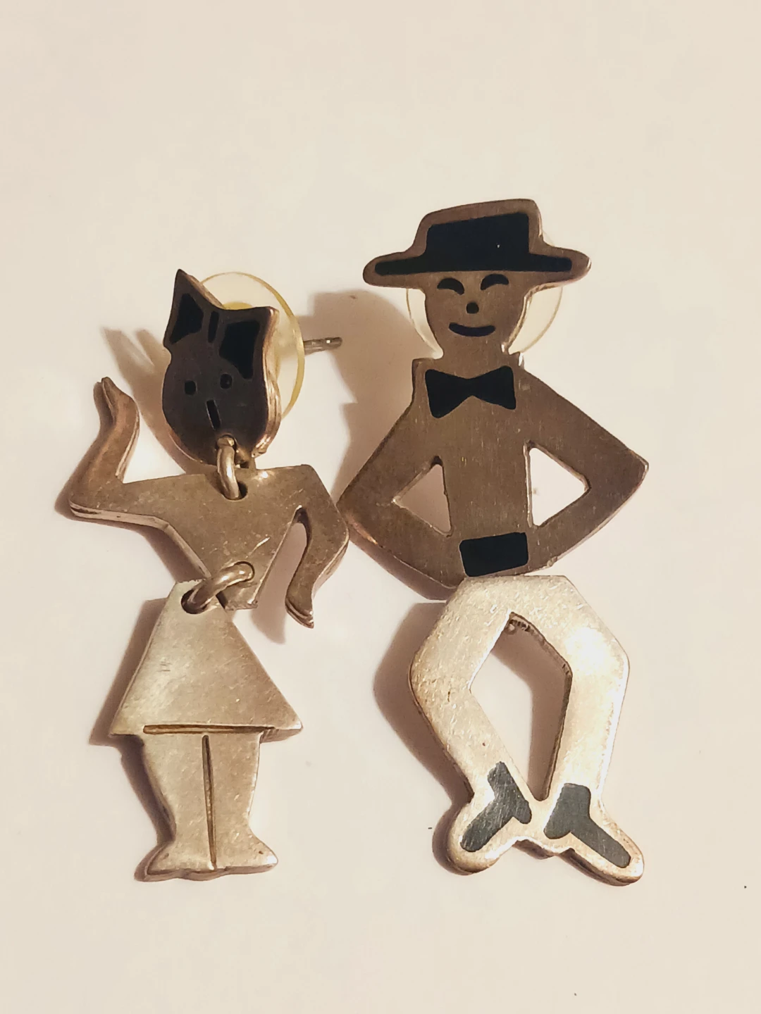 Taxco Mexico Sterling Silver Dancing Couple Earrings - photo 3