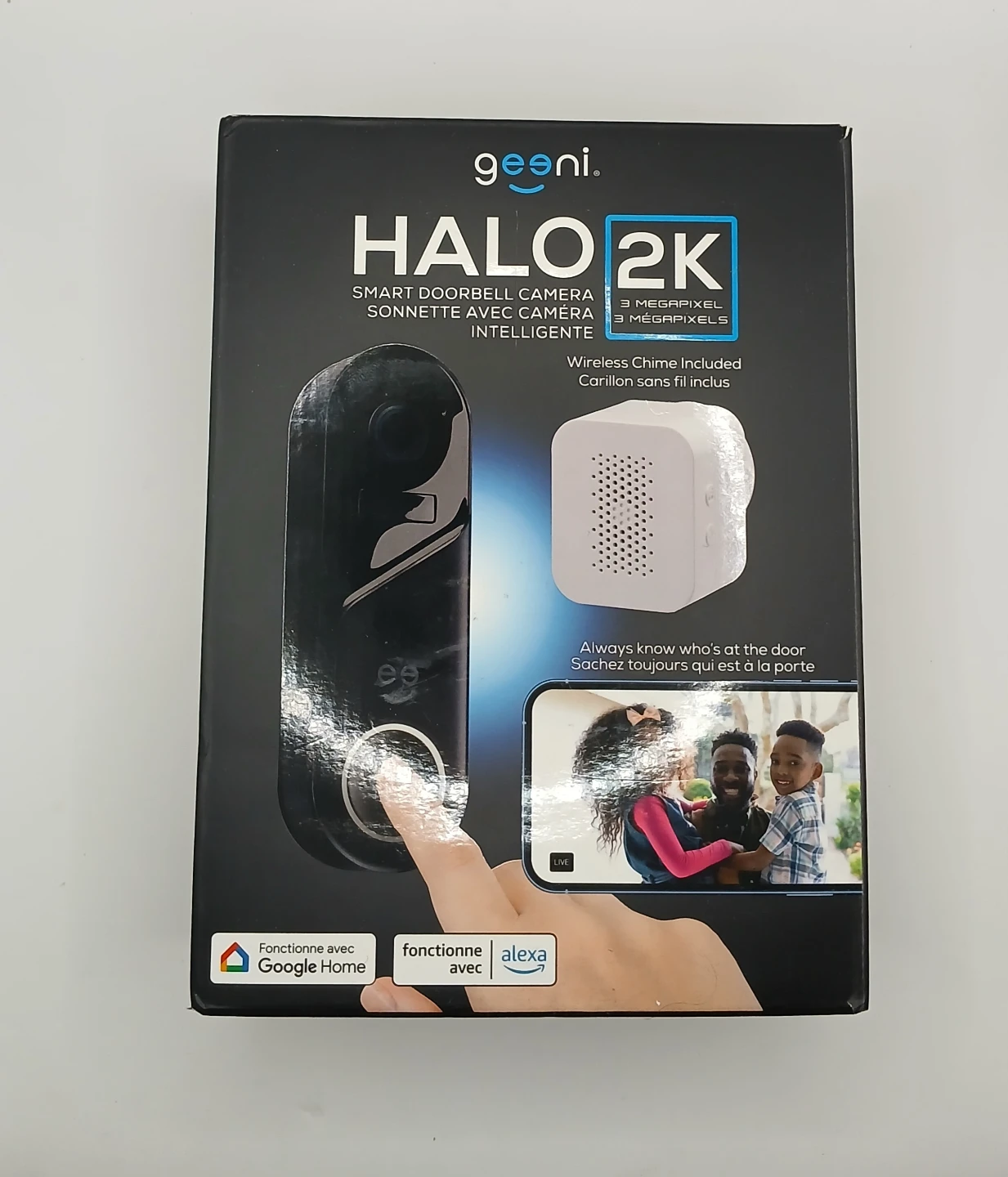 Geeni Halo 2K Smart Doorbell Camera with Wireless Chime