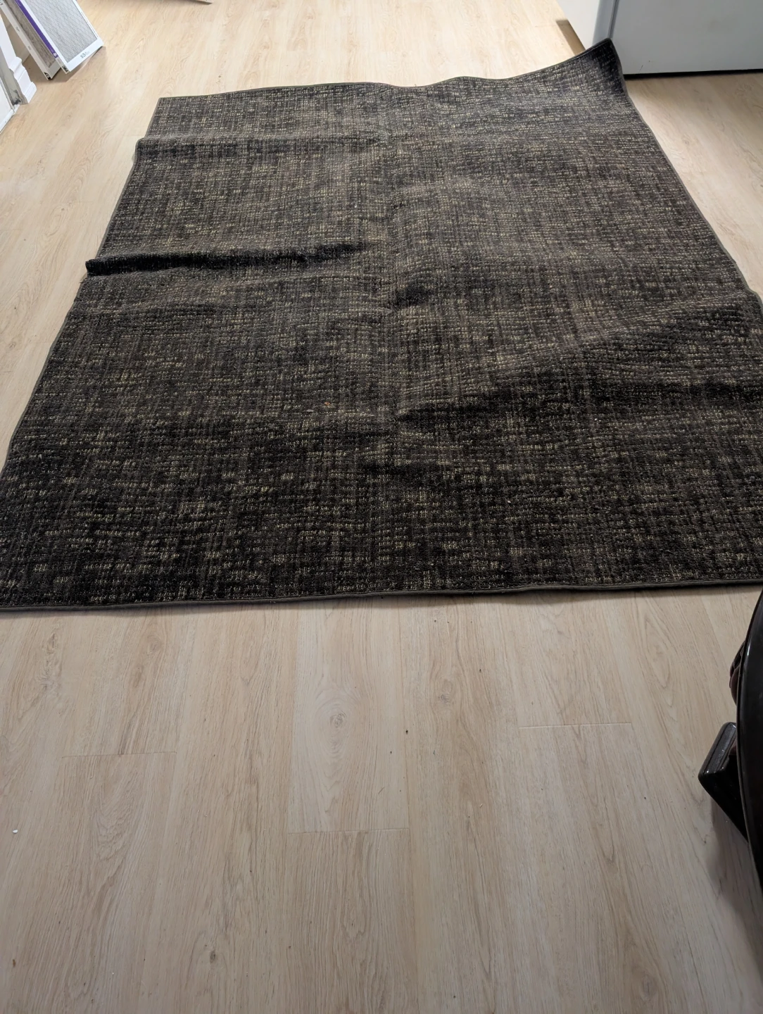Dark Grey Textured Area Rug