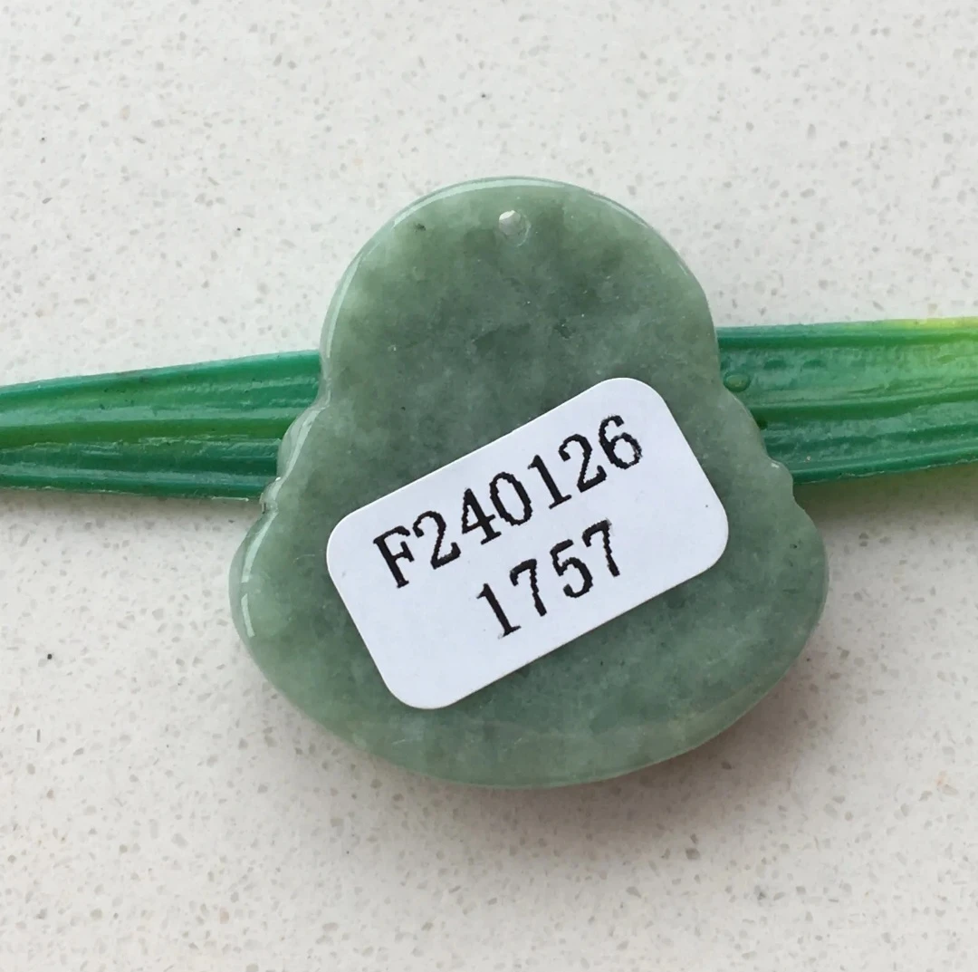 Jade Laughing Buddha Pendant Charm - photo 3
