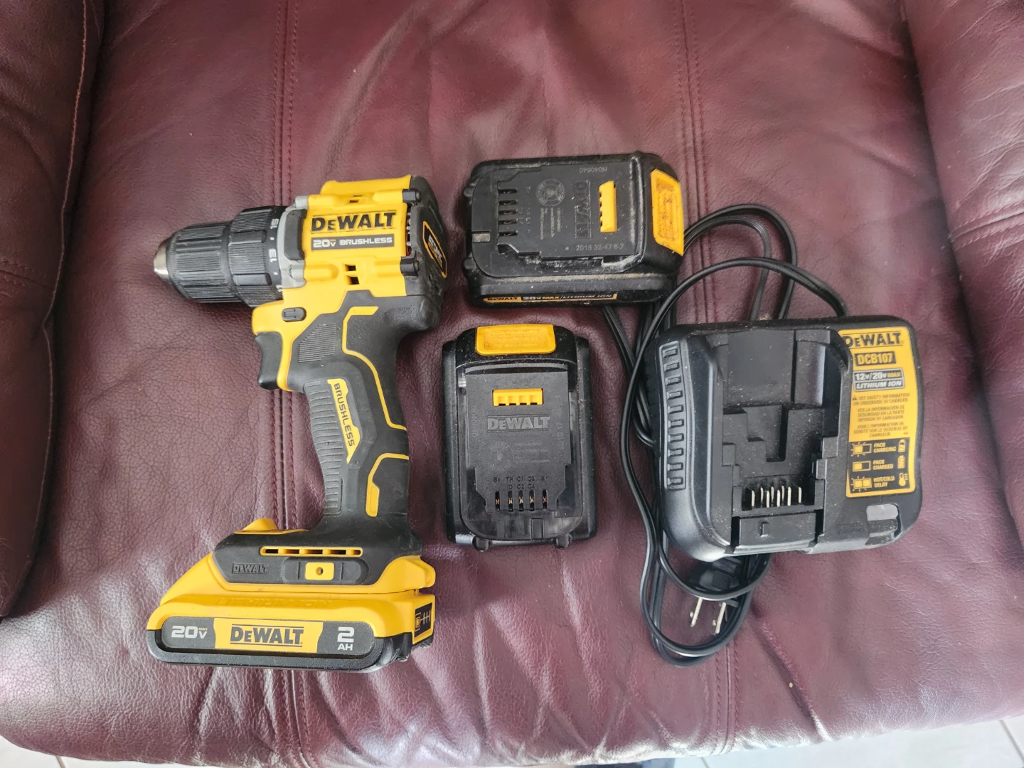 DEWALT 20V Brushless Drill with 3 Batteries and Charger