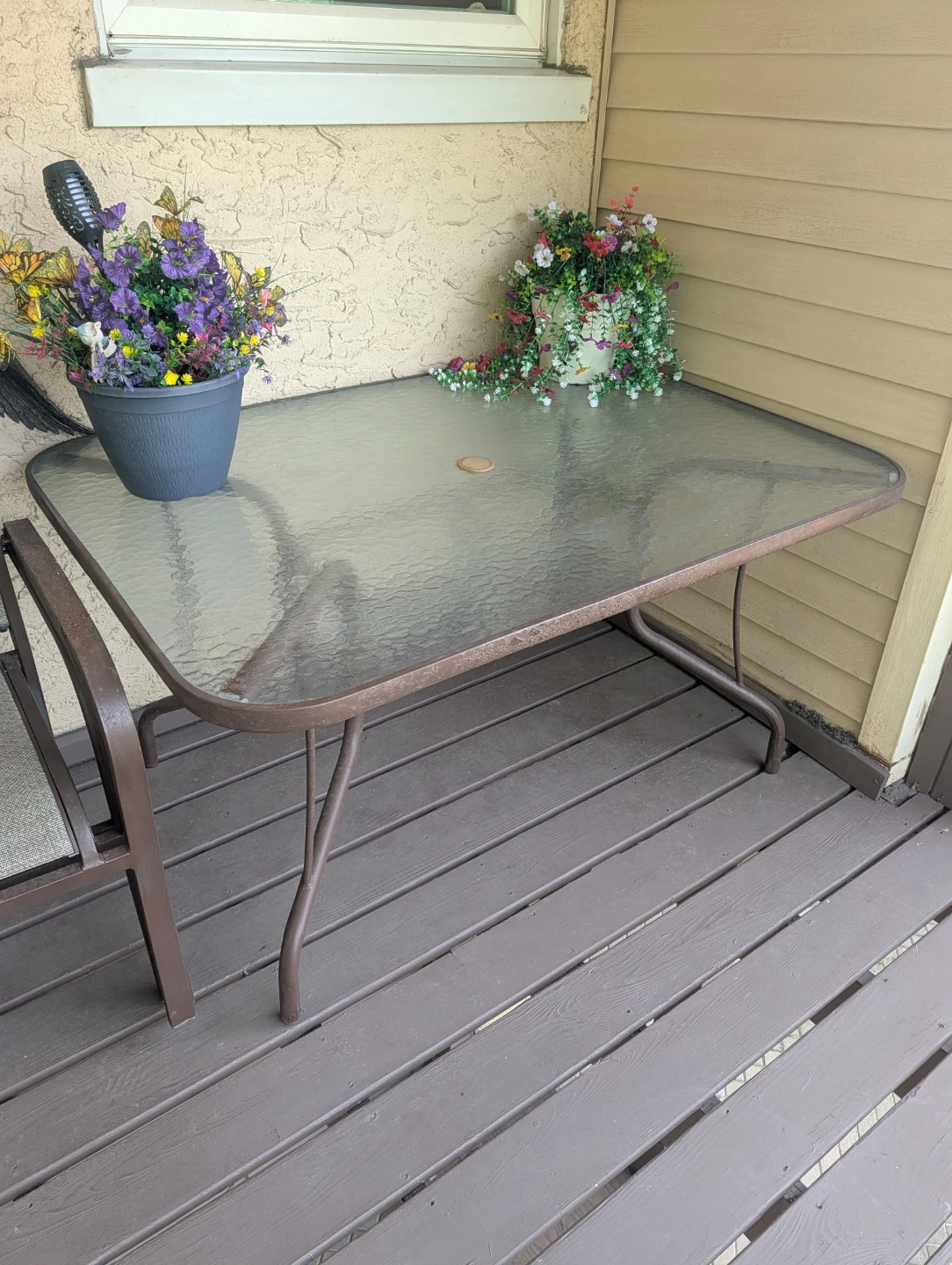 Glass Top Patio Table and Chair Set