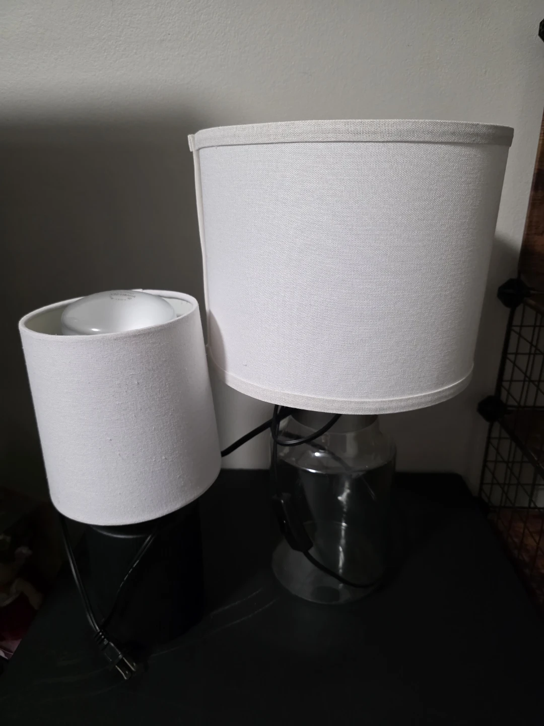 White Fabric Lampshade Table Lamps (Set of 2) - photo 2