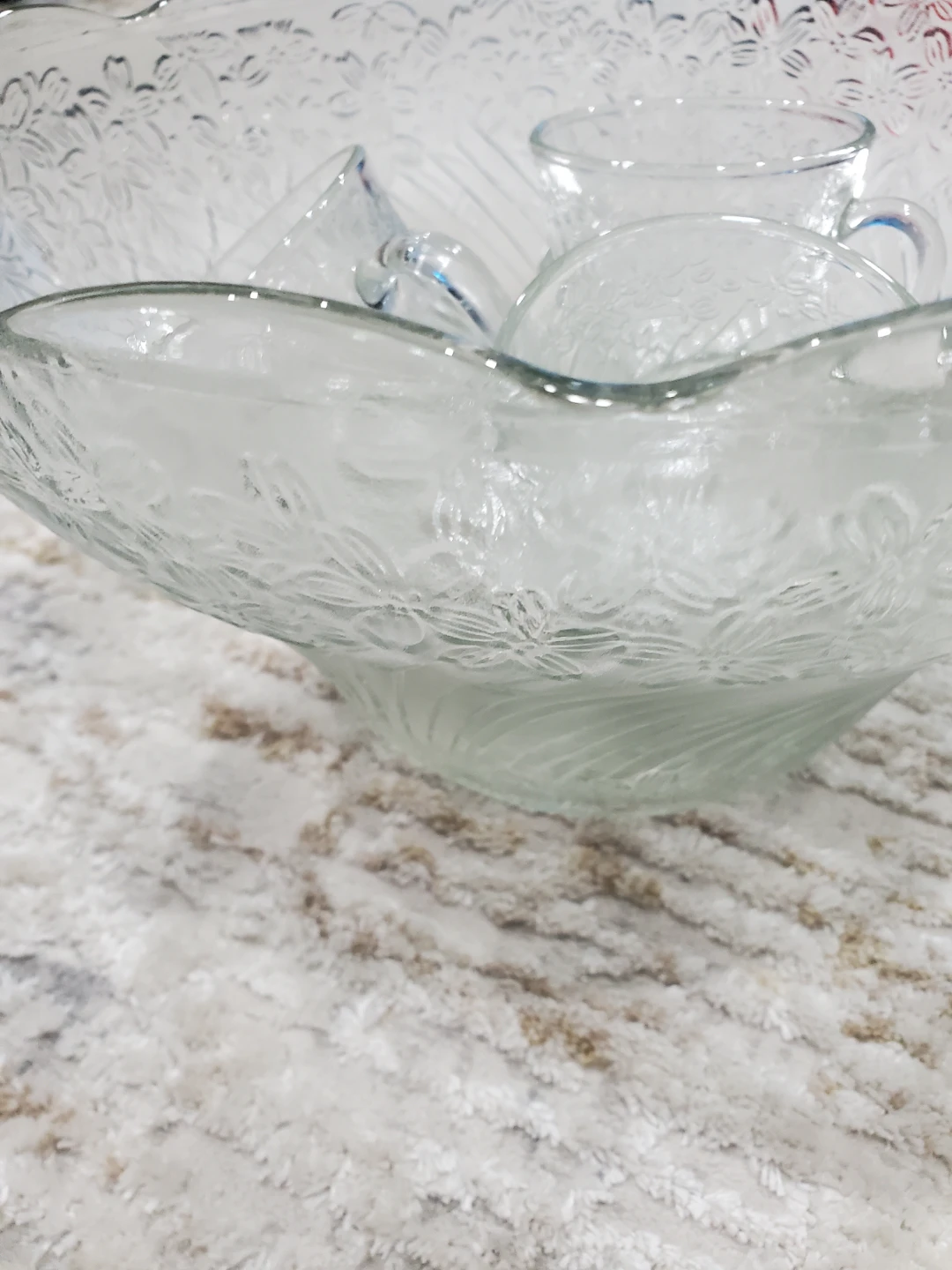 Glass Punch Bowl Set with Cups - photo 2