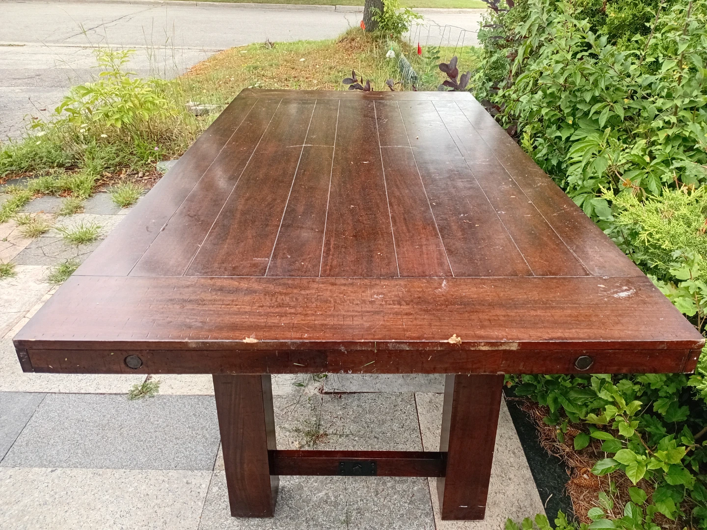 Wooden Dining Table - Dark Brown - photo 5