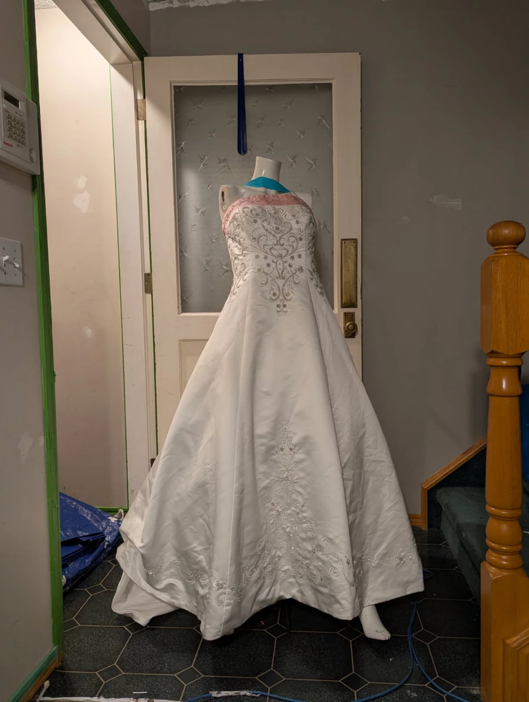 Alfred Angelo White/Tea Rose Wedding Dress Size 12