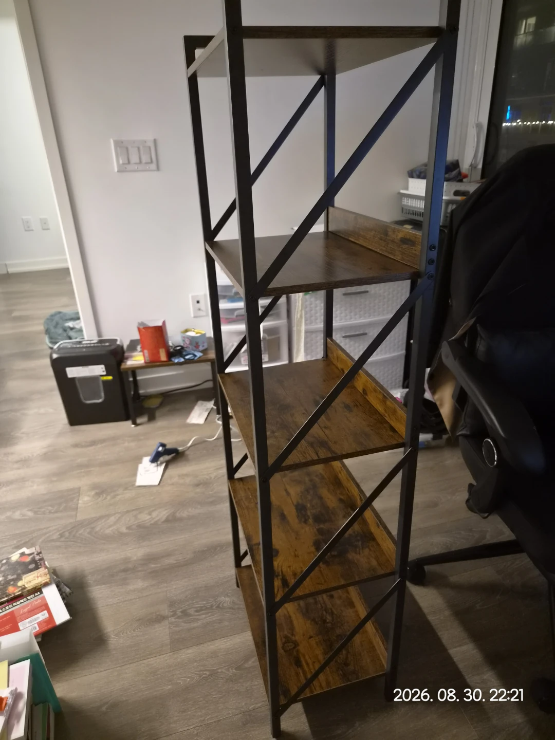Industrial Style 5-Shelf Bookshelf - photo 2