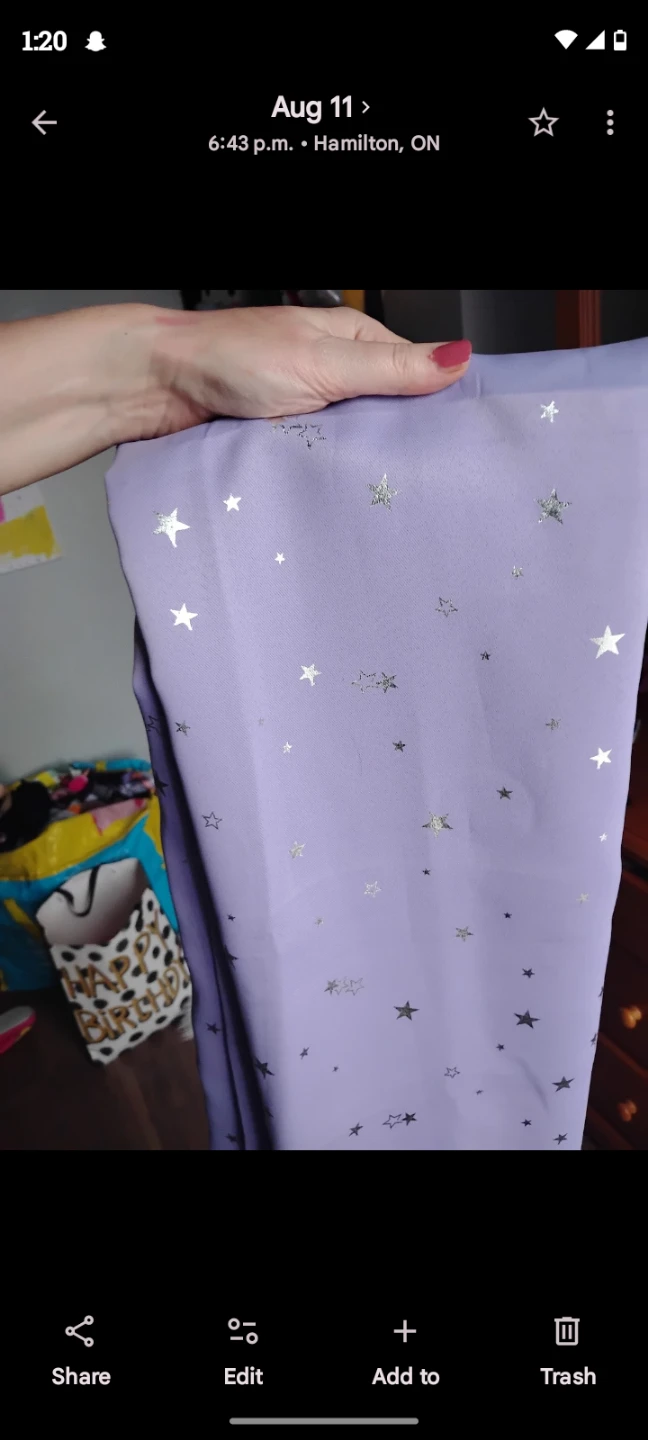 Light Purple Star Print Curtains