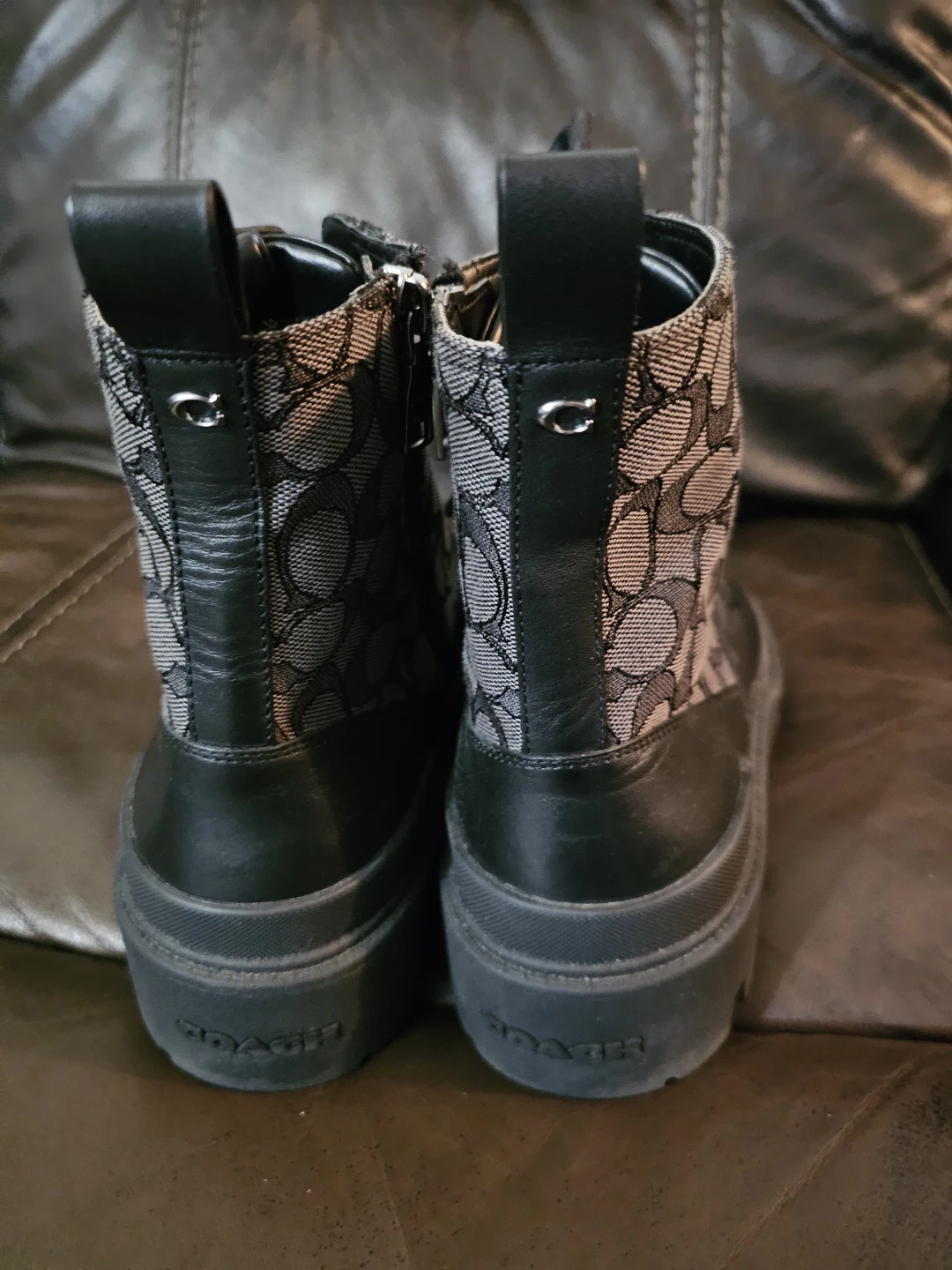 Men's Black Signature Combat Boots - photo 2